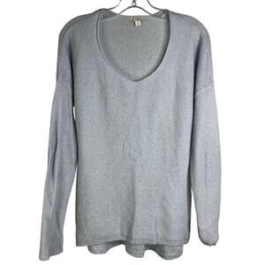 Gap Sweater Womens M Wool Scoop Circle Neck Jet Stream Blue Long Sleeve Pullover